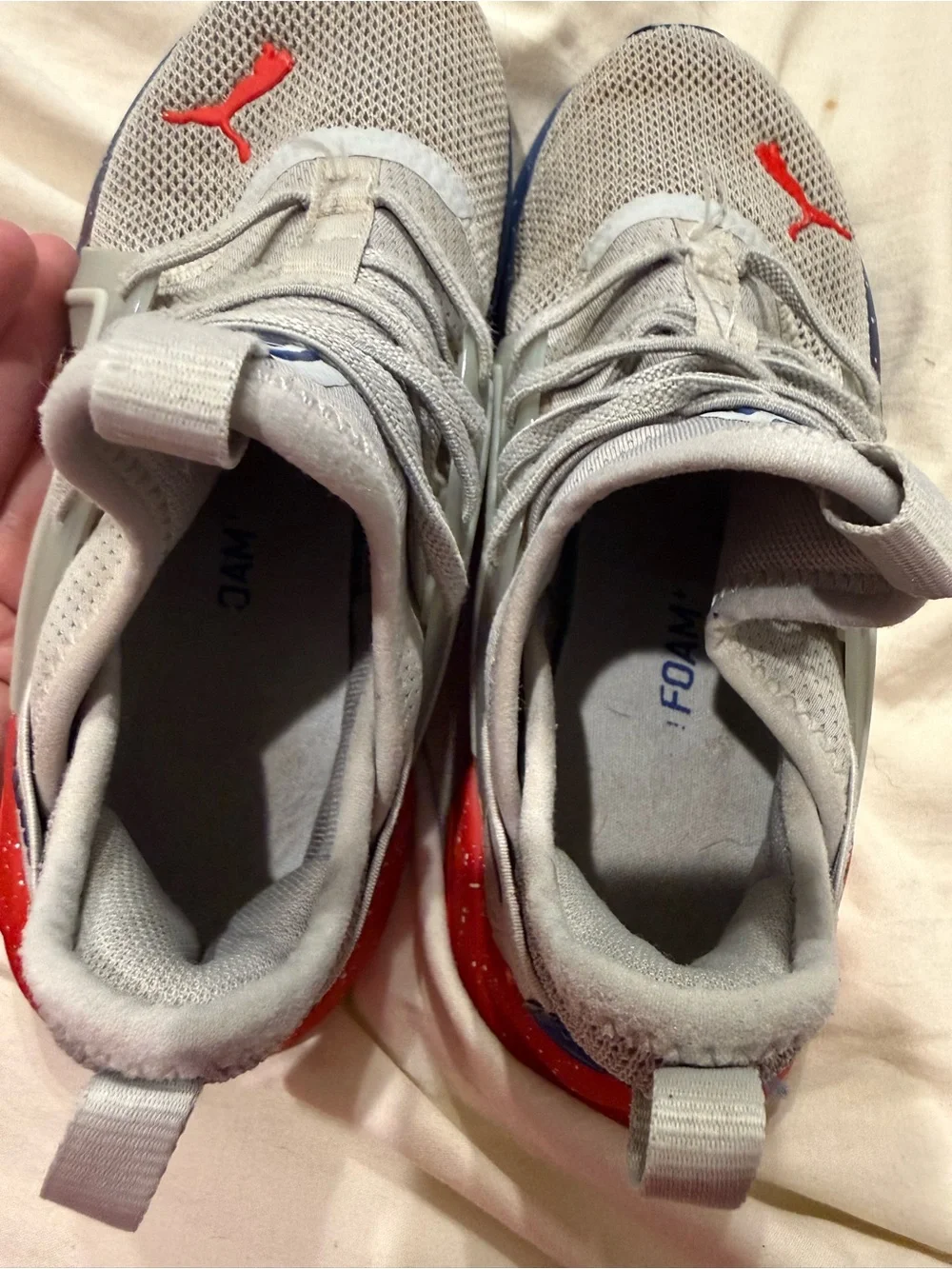 Puma Boys Gray Red Blue Athletic Sneakers | Size 2C